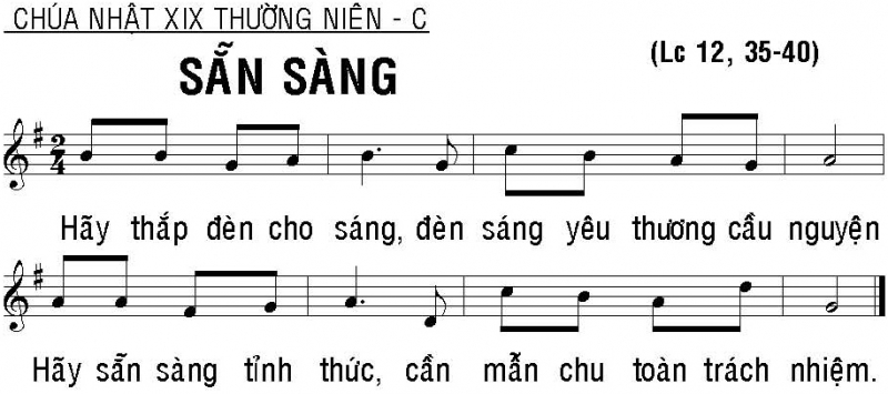 Bài ca ý lực Chúa Nhật XIX Mùa Thường Niên Năm C